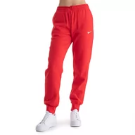 Spodnie sportowe damskie - Spodnie Nike Sportswear Phoenix Fleece FZ7626-657 - czerwone - miniaturka - grafika 1