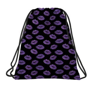 Worek szkolny dla dziewczynki BackUp GLITTER KISS usta - Worki na buty - miniaturka - grafika 1