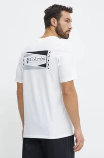Columbia t-shirt bawełniany kolor biały z nadrukiem - Koszulki męskie - miniaturka - grafika 1