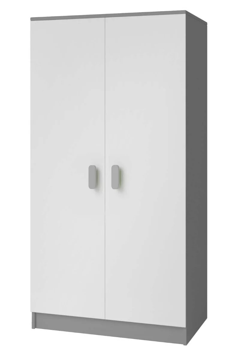 Szafa Smyk II 06, szary mat-biały mat-biały, 80x50x193 cm