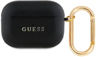Akcesoria do słuchawek - Guess PU Grained Classic Logo Case for AirPods Pro Black standard - miniaturka - grafika 1