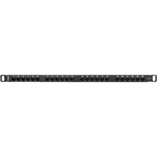 Lanberg Patch panel 24port 0.5U CAT.6 Czarny PPU6-0024-B - Akcesoria do szaf serwerowych - miniaturka - grafika 1