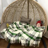 Koce - Koc Z Wełny Nowozelandzkiej Krata 18713 - miniaturka - grafika 1