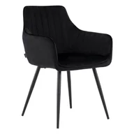 Krzesła - Krzesło tapicerowane DC0084-2 czarny welur czarne nogi - miniaturka - grafika 1