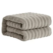 Koce - MIĘKKI KOC 130x170 BUBBLE NARZUTA ŁÓŻKO FOTEL KANAPĘ PLED PUSZYSTY BEŻOWY - miniaturka - grafika 1