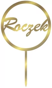 Topper z lustrzanej pleksi złoty na tort na roczek - Baby shower i roczek - miniaturka - grafika 1