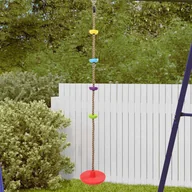 Place zabaw - Lina do wspinaczki dla dzieci z siedziskiem dyskowym i platformami 200 cm - miniaturka - grafika 1