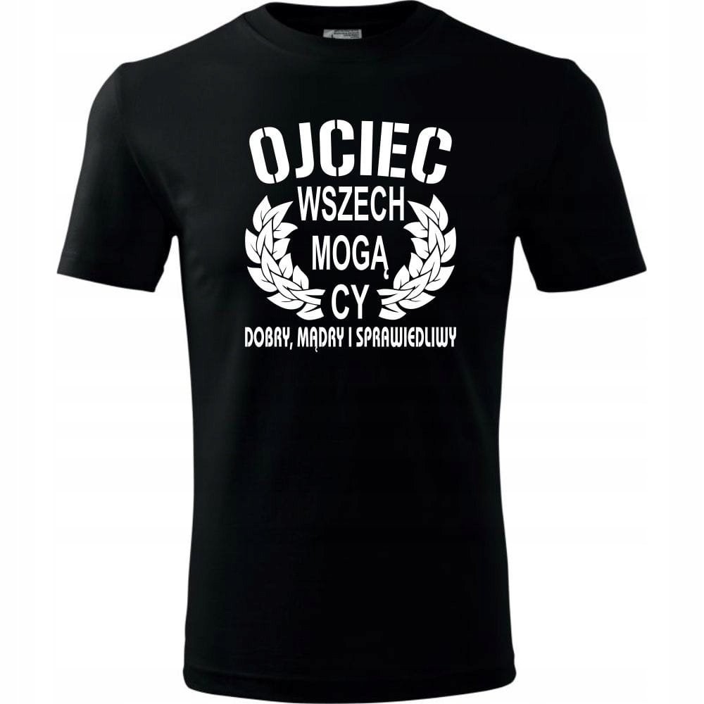Prezent na Dzień Ojca Taty Koszulka Męska z Nadrukiem Ojciec wszechmogący czarny M