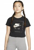 Koszulki dla dziewczynek - XS KOSZULKA DZIEWCZĘCA NIKE CI8275-010 CZARNA ZŁOTA SPORTOWA - miniaturka - grafika 1