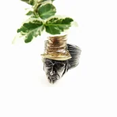 Sygnety - Pierścionek z mosiądzem- Kapelusznik - miniaturka - grafika 1