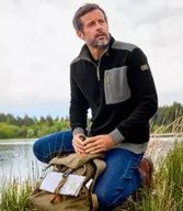 Bluzy męskie - Polar z suwakiem Mężczyzna Atlas For Men - Kolor : Czarny - Rozmiar : 4XL - miniaturka - grafika 1