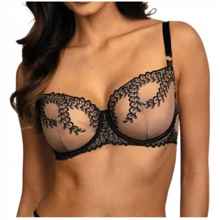 Biustonosz miękki stanik balkonetka soft Ewa Bień OFRA B139 beż czarny 85C - Biustonosze - miniaturka - grafika 1