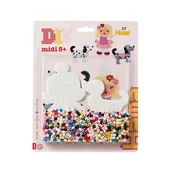 Prace ręczne dla dzieci - Dziewczynka z pieskami - układanka z koralików Hama 4214 - miniaturka - grafika 1