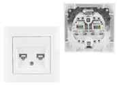 Gniazdka elektryczne - WESA Gniazdo Gniazdko Komputerowe Podwójne 2x RJ45 - miniaturka - grafika 1