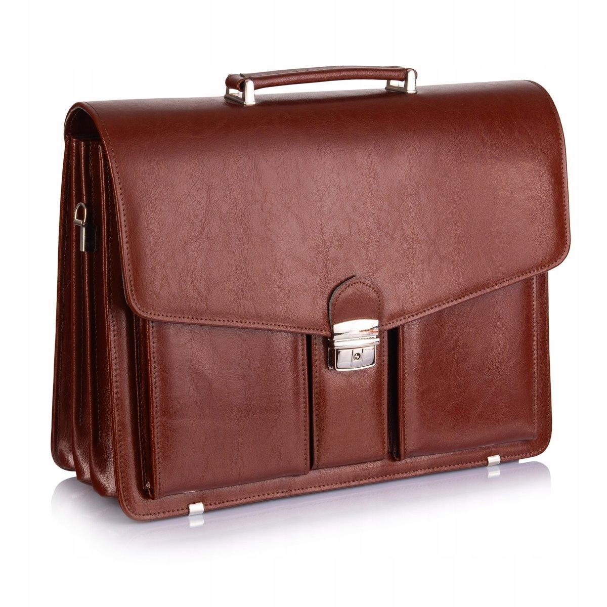 Teczka Aktówka męska SKÓRA NATURALNA TS02 brązowa