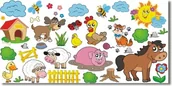 Naklejki na ścianę - Naklejki ścienne dla dzieci Wieś - Wesoła Farma 1, 100x50 cm - miniaturka - grafika 1