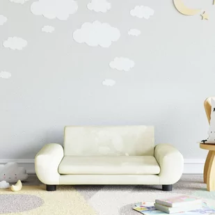 vidaXL Sofa dla dzieci, kremowa, 70x45x33 cm, aksamit - Meble do sypialni - miniaturka - grafika 1
