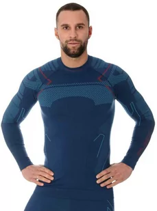 Brubeck Koszulka termoaktywna THERMO LS13040 Jeansowy - Koszulki sportowe damskie - miniaturka - grafika 1