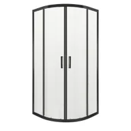 Kabiny prysznicowe - Kerra Zakrzywiona kabina prysznicowa Soho Black 80 bez brodzika - miniaturka - grafika 1