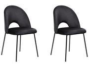 Krzesła - Zestaw 2 krzeseł do jadalni welurowy czarny COVELO - miniaturka - grafika 1