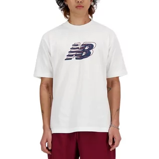 Koszulki sportowe męskie - Koszulka męska New Balance MT41526WT  biała - grafika 1