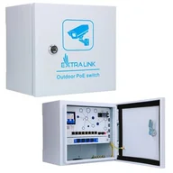 Akcesoria do monitoringu - EXTRALINK ATLAS OUTDOOR POE SWITCH, 8X GE POE, 2X SFP UPLINK, 120W, OPTICAL FIBER TRAY, SURGE PROTECTOR, COOLING FUN - miniaturka - grafika 1