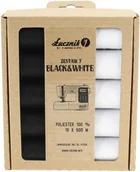 Pasmanteria - Zestaw nici do maszyn do szycia Łucznik Black&White - miniaturka - grafika 1
