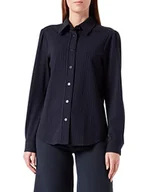 Bluzki damskie - Seidensticker Damska bluzka - modna bluzka - Regular Fit - taliowana - kołnierzyk koszuli - łatwa do prasowania - długi rękaw, granatowy, 36 - miniaturka - grafika 1