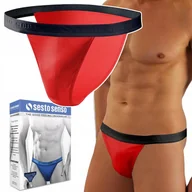 Majtki męskie - SESTO SENSO SM04 Slipy Tanga Majtki Męskie z Bawełny Czerwone - XL - miniaturka - grafika 1