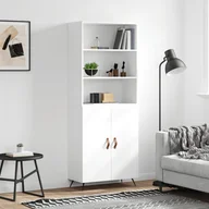 Witryny - vidaXL Witrynka, biała, 69,5x34x180 cm, materiał drewnopochodny - miniaturka - grafika 1