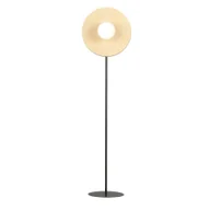 Lampy stojące - Lampa podłogowa SOHO LP1 E14 - czarny/drewno/opal - miniaturka - grafika 1
