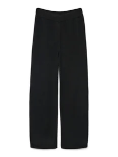 Vero Moda Spodnie dzianinowe Gold Art 10332174 Czarny Loose Fit - Spodnie damskie - miniaturka - grafika 1