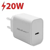 Ładowarki do telefonów - Ładowarka sieciowa QOLTEC Super Quick PD 20W Biały - miniaturka - grafika 1