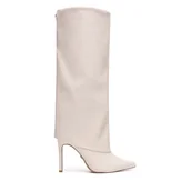 Kozaki damskie - Kozaki Nine West SJ3645-2 Écru - miniaturka - grafika 1