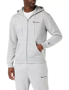 Champion Legacy American Classics-Script Logo Powerblend Polar Full Zip Męska bluza z kapturem, Szary Melange, S - Bluzy męskie - miniaturka - grafika 1