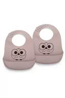 Śliniaki i fartuszki - Nuuroo - śliniak silikonowy z kieszonkąOwl Woodrose - miniaturka - grafika 1