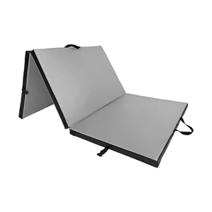 Materac gimnastyczny składany UNDERFIT 195 x 100 x 5 cm twardy szary - Maty do ćwiczeń - miniaturka - grafika 1
