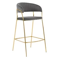 Taborety i hokery - Hoker Glamour szary MARLO BC-01 welur - miniaturka - grafika 1