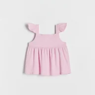 Bluzki dla dziewczynek - Reserved - Bluzka z falbanami - różowy - miniaturka - grafika 1