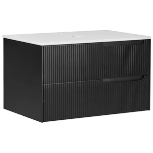 Szafka łazienkowa wisząca 80 x 52 cm czarna QUINTELA - Szafki łazienkowe Szafka łazienkowa wisząca 80 x 52 cm czarna QUINTELA - Szafki łazienkowe - miniaturka - grafika 1