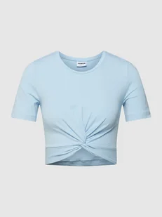 T-shirt krótki z wiązanym detalem - Koszulki i topy damskie - miniaturka - grafika 1