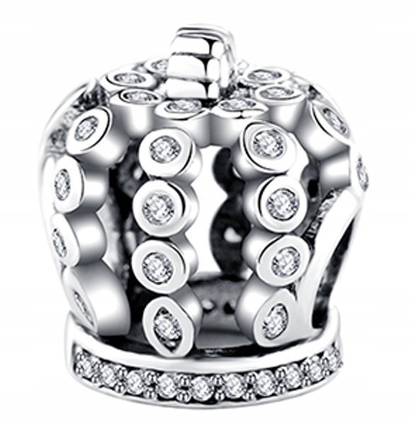 Charms Korona w Cyrkoniach srebro 925