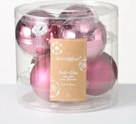 Bombki - Bombki choinkowe Ozdoby choinkowe Bombki choinkowe szklane bombki ciemnoróżowe, Ø 8 cm, zestaw 6 bombek - miniaturka - grafika 1