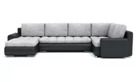 Narożniki - Duży narożnik z funkcją spania, prawy, Tokio, 305x180x75 cm, szary, czarny - miniaturka - grafika 1