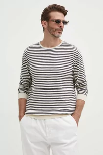 Swetry męskie - Pepe Jeans sweter lniany MYSTIC kolor beżowy lekki z półgolfem PM702423 - grafika 1