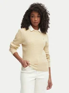 Swetry damskie - Tommy Hilfiger Sweter WW0WW44993 Beżowy Regular Fit - miniaturka - grafika 1
