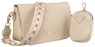 Torebki damskie - Torebka damska listonoszka na ramię crossbody z portmonetką torebka ze skóry ekologicznej Rovicky, jasny beżowy - miniaturka - grafika 1
