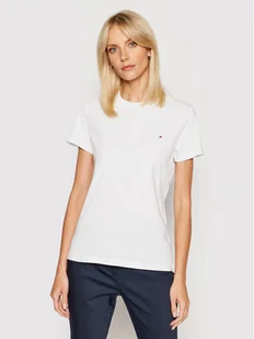 Tommy Hilfiger T-Shirt WW0WW22043 Biały Regular Fit - Koszulki i topy damskie - miniaturka - grafika 1