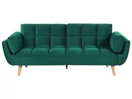 Sofy i kanapy - Shumee Shumee Sofa rozkładana welurowa zielona ASBY 231625 - miniaturka - grafika 1