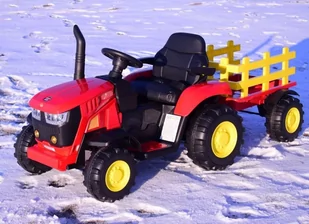 Mega Traktor Na Akumulator Z Przyczepą Czerwony /hl3388 - Pojazdy elektryczne dla dzieci - miniaturka - grafika 21